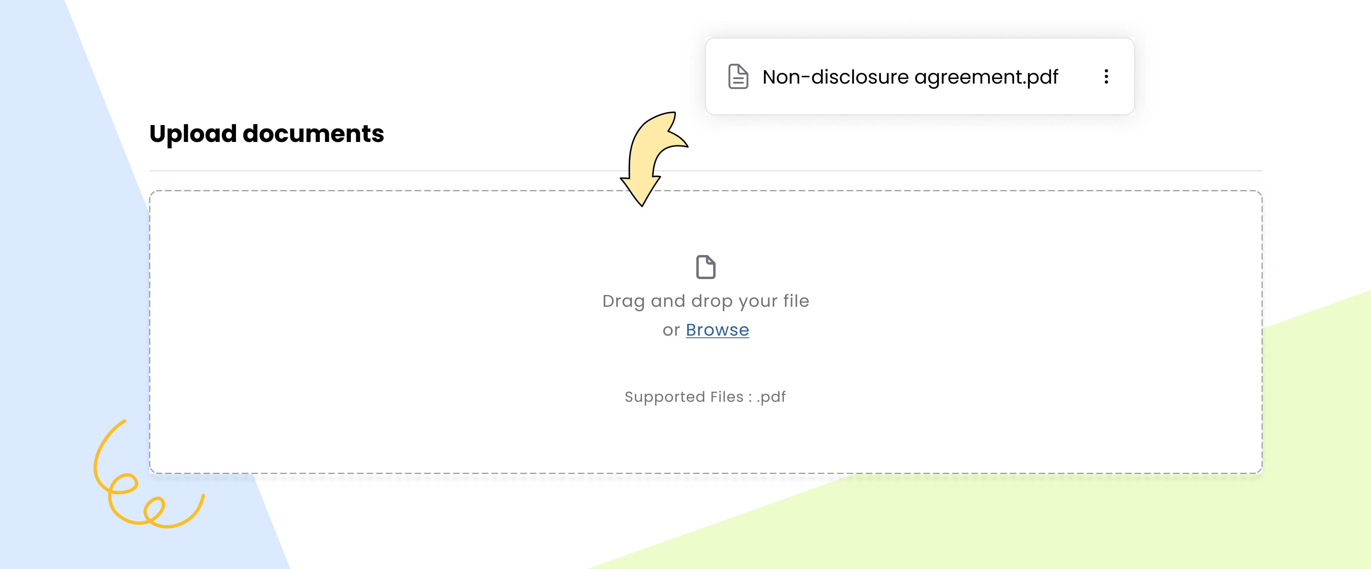 Visual showing an Add Signature dialog with tabs for Type/Draw/Upload, a handwritten signature preview, and Sign/Cancel buttons next to a face-capture icon